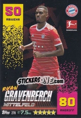 Sticker Ryan Gravenberch - German Fussball Bundesliga 2022-2023. Match Attax - Topps