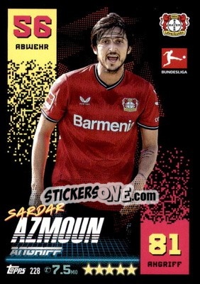Cromo Sardar Azmoun - German Fussball Bundesliga 2022-2023. Match Attax - Topps