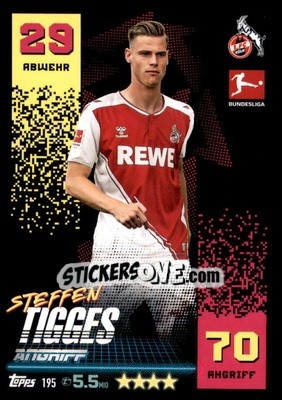 Cromo Steffen Tigges - German Fussball Bundesliga 2022-2023. Match Attax - Topps