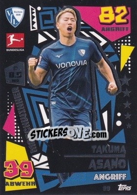 Sticker Takuma Asano - German Fussball Bundesliga 2022-2023. Match Attax - Topps