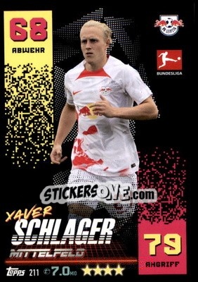 Sticker Xaver Schlager - German Fussball Bundesliga 2022-2023. Match Attax - Topps