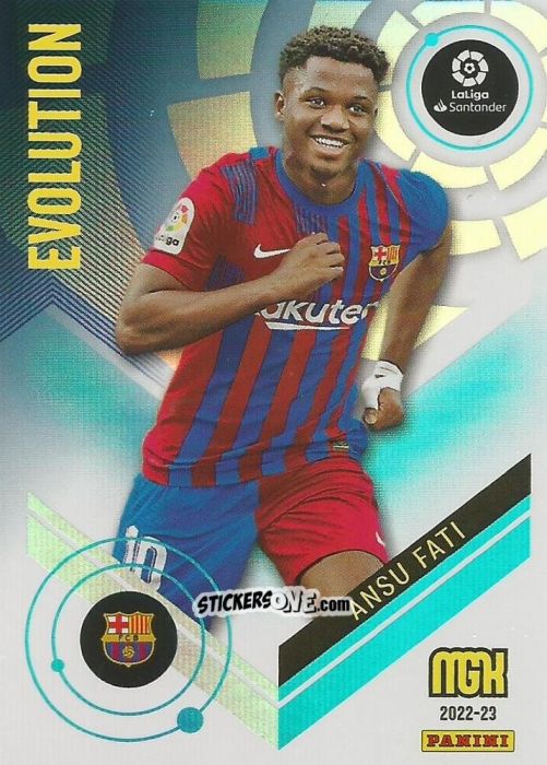 Figurina Ansu Fati - Liga 2022-2023. Megacracks n. 371 - Panini