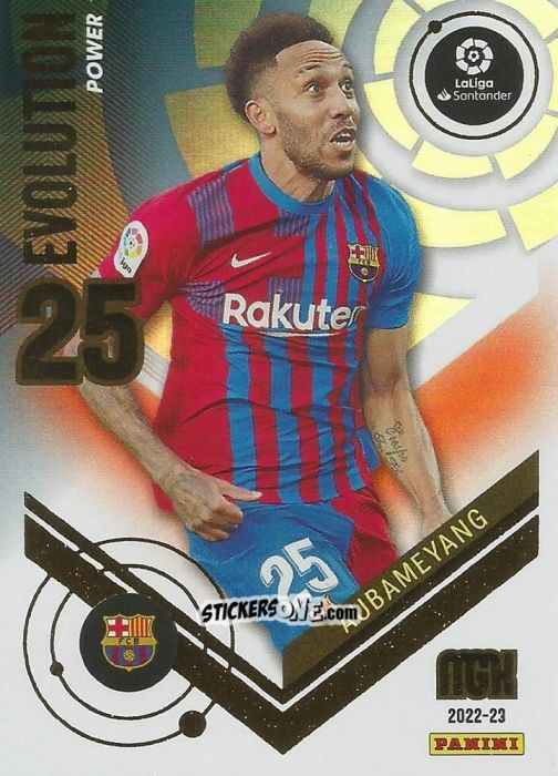 Figurina Aubameyang - Liga 2022-2023. Megacracks n. P373 - Panini
