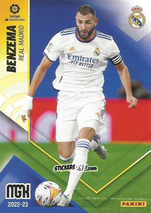 Sticker Benzema - Liga 2022-2023. Megacracks n. 225 - Panini