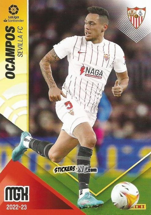 Figurina Lucas Ocampos - Liga 2022-2023. Megacracks n. 313 - Panini