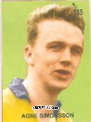 Figurina Agne Simonsson - Campeonato Mundial de Futbol 1958 Suecia n. 185 - IMPORTADORES PERUANOS