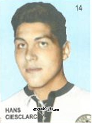 Cromo Hans Ciesclarc - Campeonato Mundial de Futbol 1958 Suecia n. 14 - IMPORTADORES PERUANOS