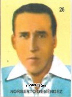 Cromo Norberto Menendez - Campeonato Mundial de Futbol 1958 Suecia n. 26 - IMPORTADORES PERUANOS