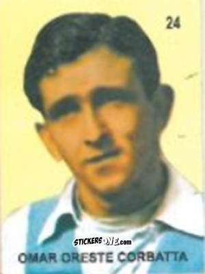 Figurina Omar Oreste Corbatta - Campeonato Mundial de Futbol 1958 Suecia n. 24 - IMPORTADORES PERUANOS