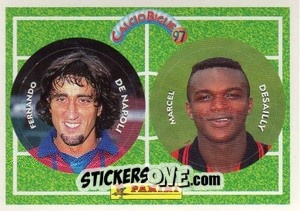 Sticker De Napoli / Desailly - Calcio Biglie 1997 n. 37 - Panini