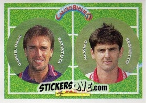 Cromo Batistuta / Beghetto - Calcio Biglie 1997 n. 11 - Panini