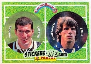 Sticker Zidane / Zola - Calcio Biglie 1997 n. 120 - Panini