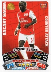 Sticker Bacary Sagna - English Premier League 2011-2012. Match Attax n. 3 - Topps