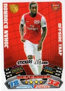 Sticker Johan Djourou - English Premier League 2011-2012. Match Attax n. 4 - Topps