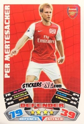 Sticker Per Mertesacker - English Premier League 2011-2012. Match Attax n. 6 - Topps