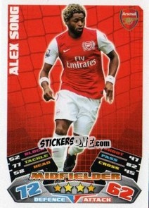 Sticker Alex Song - English Premier League 2011-2012. Match Attax n. 9 - Topps