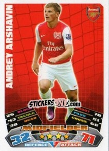 Sticker Andrey Arshavin - English Premier League 2011-2012. Match Attax n. 13 - Topps