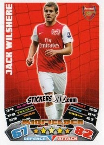 Sticker Jack Wilshere - English Premier League 2011-2012. Match Attax n. 14 - Topps