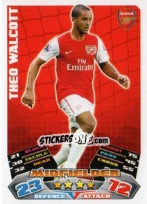 Sticker Theo Walcott - English Premier League 2011-2012. Match Attax n. 15 - Topps