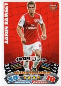 Sticker Aaron Ramsey - English Premier League 2011-2012. Match Attax n. 16 - Topps