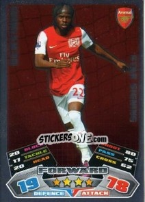 Sticker Gervinho - English Premier League 2011-2012. Match Attax n. 17 - Topps