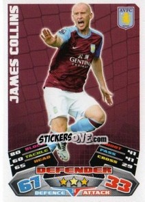 Sticker James Collins - English Premier League 2011-2012. Match Attax n. 24 - Topps
