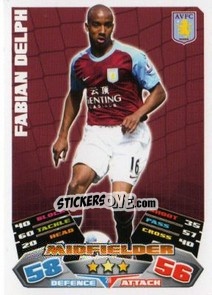 Sticker Fabian Delph - English Premier League 2011-2012. Match Attax n. 26 - Topps