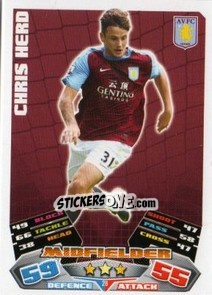 Sticker Chris Herd - English Premier League 2011-2012. Match Attax n. 28 - Topps
