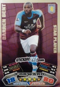 Sticker Darren Bent - English Premier League 2011-2012. Match Attax n. 35 - Topps