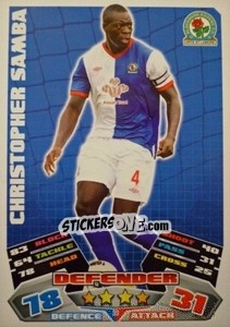 Sticker Christopher Samba - English Premier League 2011-2012. Match Attax n. 39 - Topps
