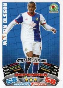 Sticker Martin Olsson - English Premier League 2011-2012. Match Attax n. 44 - Topps