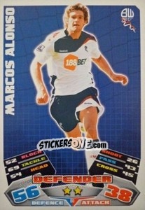Cromo Marcos Alonso - English Premier League 2011-2012. Match Attax - Topps