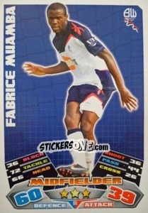 Sticker Fabrice Muamba - English Premier League 2011-2012. Match Attax - Topps