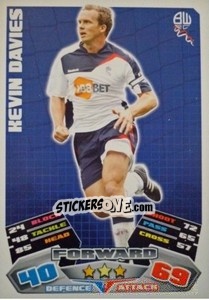 Sticker Kevin Davies - English Premier League 2011-2012. Match Attax n. 72 - Topps
