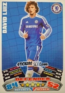 Sticker David Luiz - English Premier League 2011-2012. Match Attax n. 79 - Topps