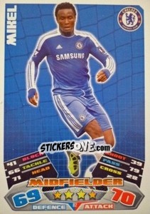 Sticker Mikel - English Premier League 2011-2012. Match Attax n. 82 - Topps