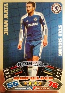 Sticker Juan Mata - English Premier League 2011-2012. Match Attax - Topps