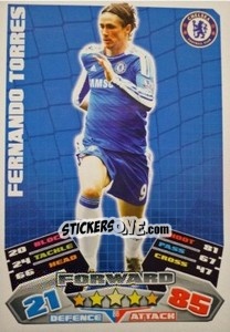 Sticker Fernando Torres - English Premier League 2011-2012. Match Attax n. 88 - Topps