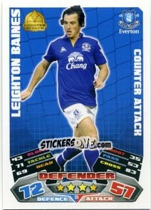 Sticker Leighton Baines - English Premier League 2011-2012. Match Attax n. 95 - Topps