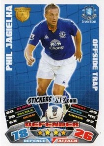 Sticker Phil Jagielka - English Premier League 2011-2012. Match Attax n. 96 - Topps