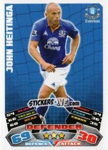 Sticker John Heitinga - English Premier League 2011-2012. Match Attax n. 97 - Topps