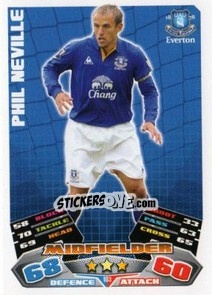 Sticker Phil Neville - English Premier League 2011-2012. Match Attax - Topps