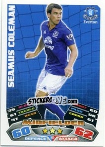 Sticker Seamus Coleman - English Premier League 2011-2012. Match Attax n. 105 - Topps