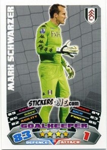 Sticker Mark Schwarzer - English Premier League 2011-2012. Match Attax - Topps