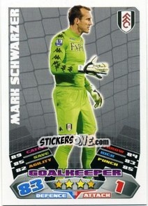 Figurina Mark Schwarzer - English Premier League 2011-2012. Match Attax - Topps