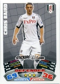Sticker Chris Baird - English Premier League 2011-2012. Match Attax - Topps