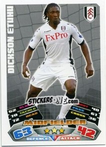 Sticker Dickson Etuhu - English Premier League 2011-2012. Match Attax n. 120 - Topps