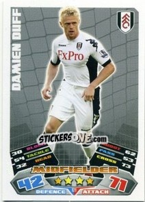 Sticker Damien Duff - English Premier League 2011-2012. Match Attax n. 121 - Topps