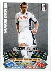 Sticker Simon Davies - English Premier League 2011-2012. Match Attax - Topps