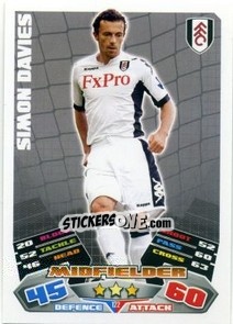 Sticker Simon Davies - English Premier League 2011-2012. Match Attax n. 122 - Topps